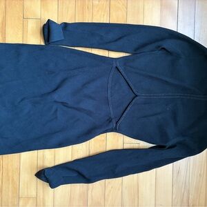 Open back Black Long-Sleeve Dress